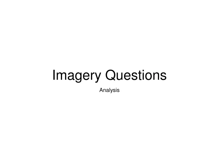imagery questions