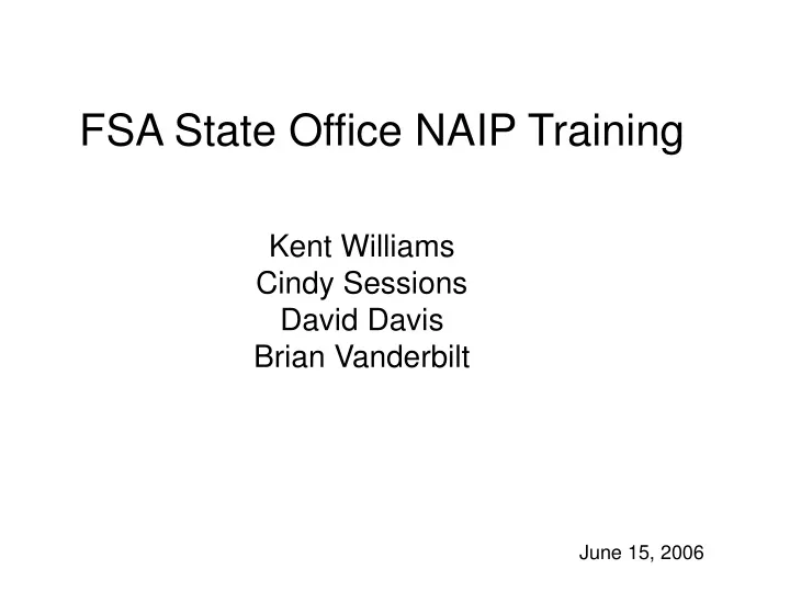 fsa state office naip training