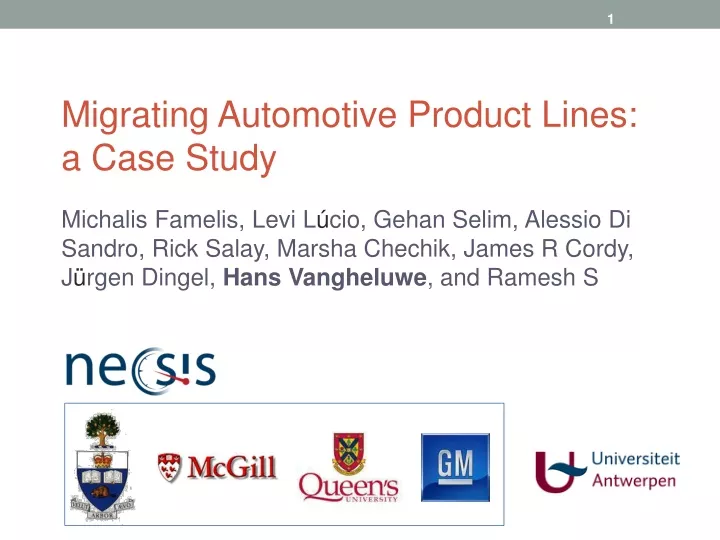 migrating automotive product lines a case study