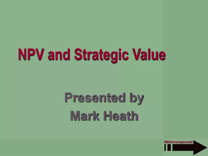 npv and strategic value