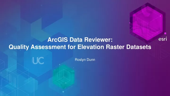 arcgis data reviewer quality assessment for elevation raster datasets