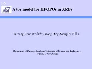 A toy model for HFQPOs in XRBs