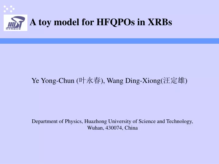 a toy model for hfqpos in xrbs