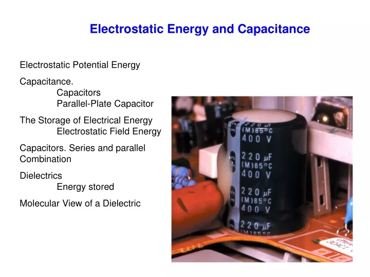 electrostatic energy and capacitance