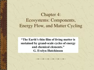 Chapter 4: Ecosystems: Components, Energy Flow, and Matter Cycling