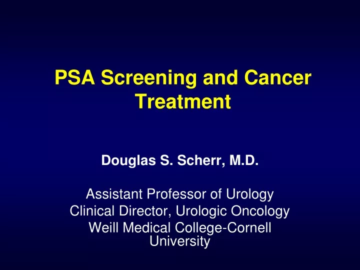 psa screening and cancer treatment