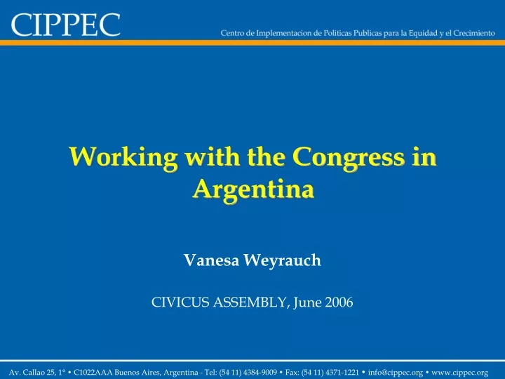 working with the congress in argentina