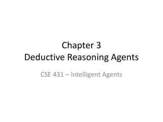 Chapter 3 Deductive Reasoning Agents