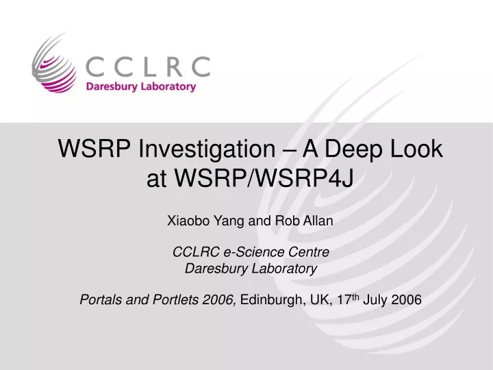 wsrp investigation a deep look at wsrp wsrp4j