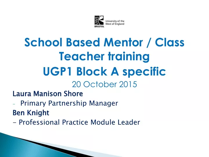 school based mentor class teacher training ugp1