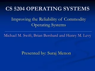 CS 5204 OPERATING SYSTEMS
