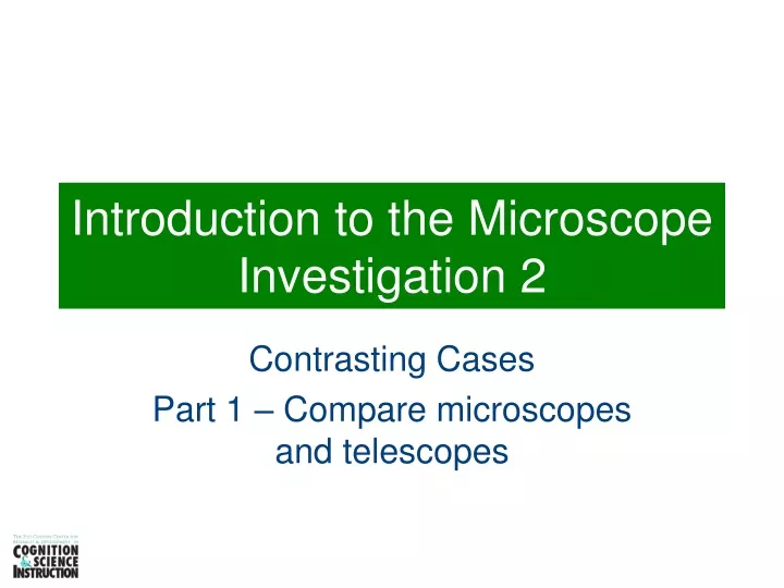 introduction to the microscope investigation 2