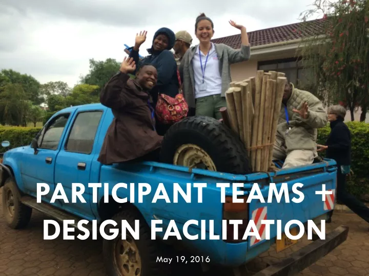 participant teams design facilitation