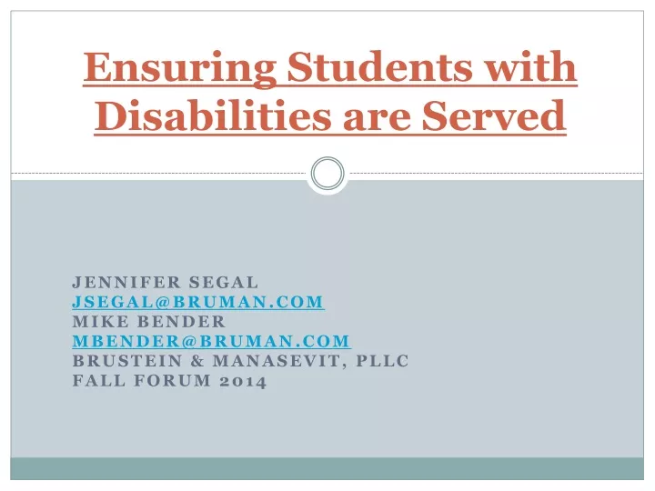 ensuring students with disabilities are served
