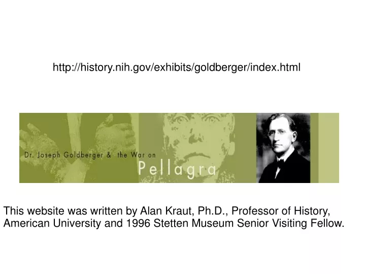 http history nih gov exhibits goldberger index