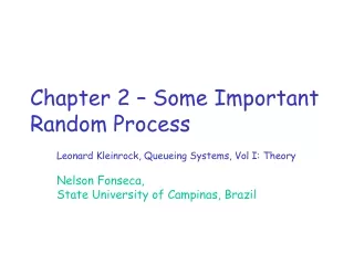 Chapter 2 – Some Important Random Process