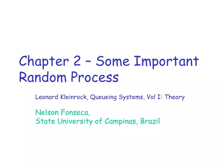 chapter 2 some important random process