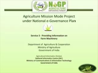 Agriculture Mission Mode Project  under National e-Governance Plan