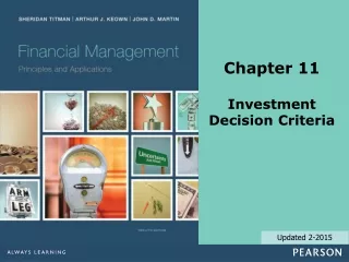 Chapter 11 Investment  Decision Criteria