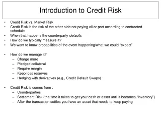 Introduction to Credit Risk