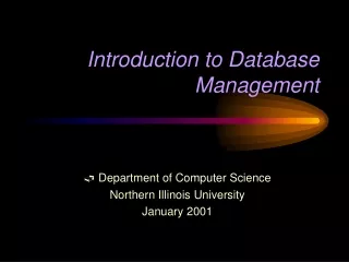 Introduction to Database Management