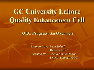 GC University Lahore Quality  Enhancement  Cell
