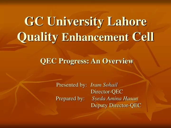 gc university lahore quality enhancement cell