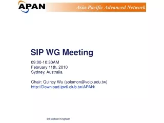 SIP WG Meeting