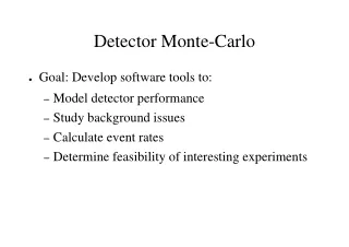 Detector Monte-Carlo