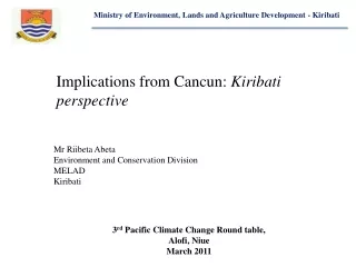 Ministry of Environment, Lands and Agriculture Development - Kiribati