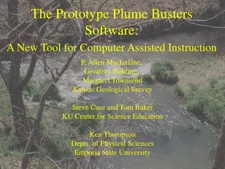 The Prototype Plume Busters Software:  A New Tool for Computer Assisted Instruction