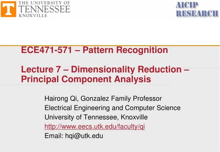 ece471 571 pattern recognition lecture 7 dimensionality reduction principal component analysis