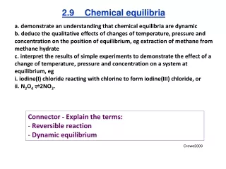 2.9	Chemical equilibria