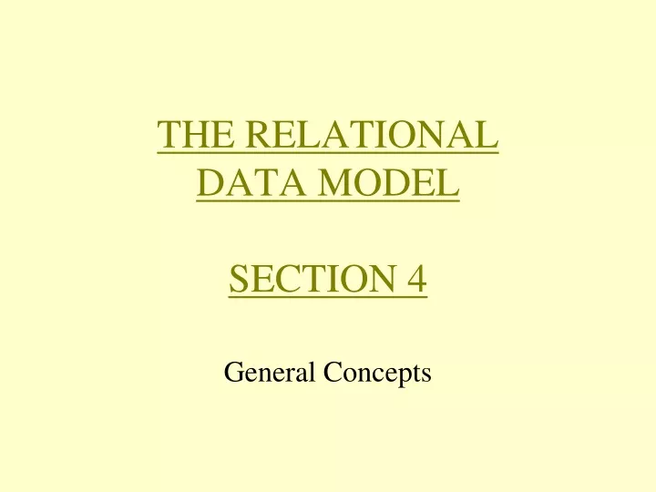 the relational data model section 4