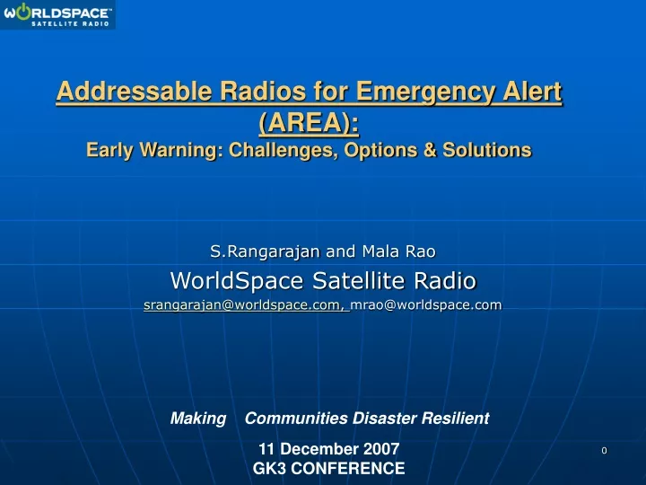 addressable radios for emergency alert area early