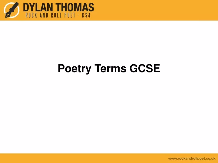 poetry terms gcse