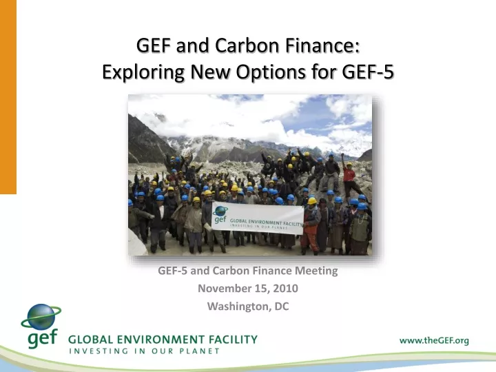 gef and carbon finance exploring new options for gef 5