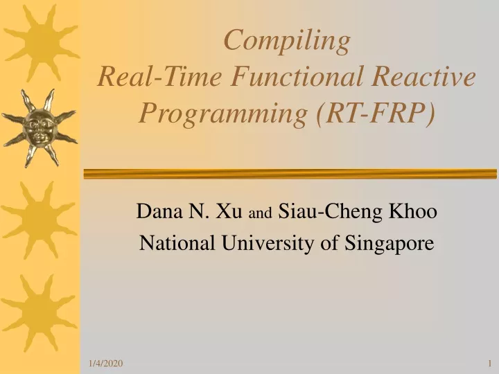 compiling real time functional reactive programming rt frp