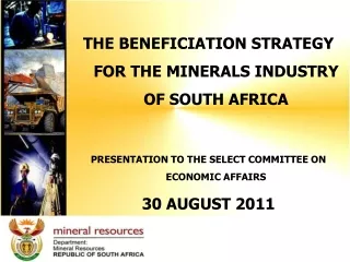 THE BENEFICIATION STRATEGY  FOR THE MINERALS INDUSTRY OF SOUTH AFRICA