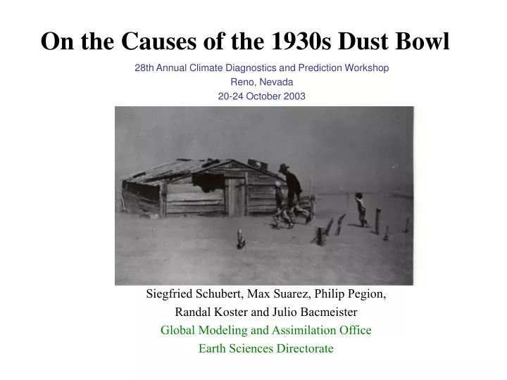 on the causes of the 1930s dust bowl