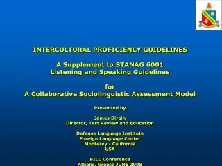 INTERCULTURAL PROFICIENCY GUIDELINES A Supplement to STANAG 6001