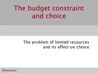 The budget constraint and choice