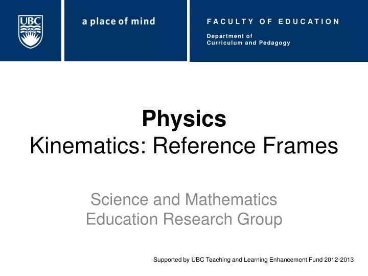 physics kinematics reference frames