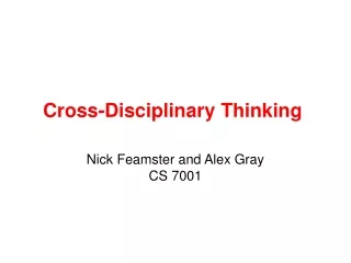 Cross-Disciplinary Thinking