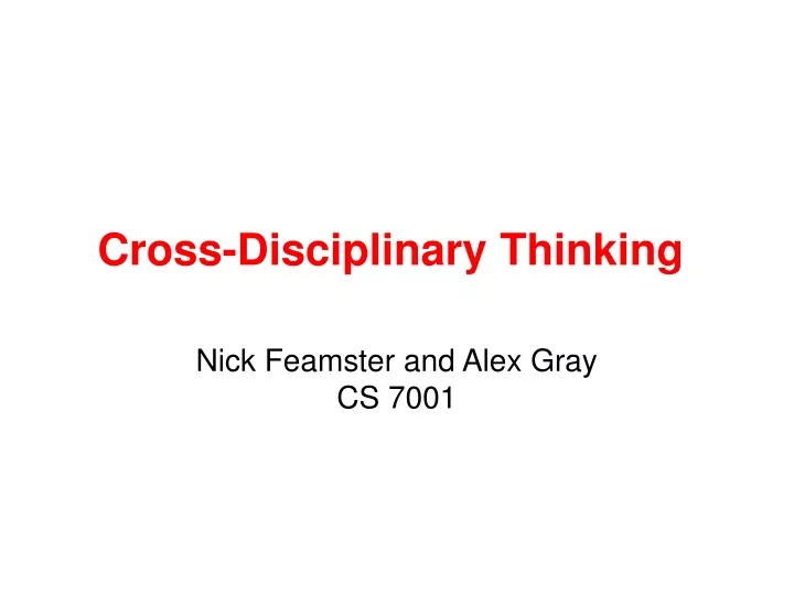 nick feamster and alex gray cs 7001