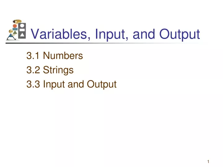 variables input and output