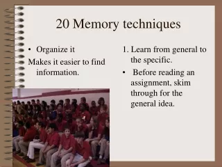 20 Memory techniques