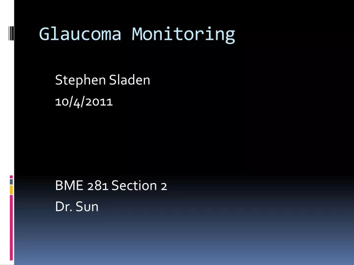 glaucoma monitoring