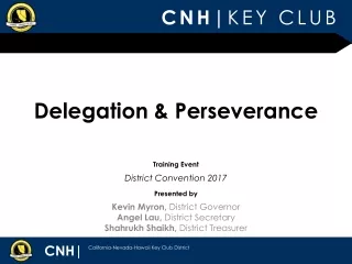 Delegation &amp; Perseverance