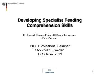 Developing Specialist Reading Comprehension Skills